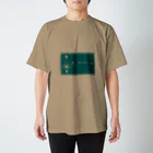 梨の木工房：消しゴムはんこの月まで384.403.9ｋｍ　青 Regular Fit T-Shirt