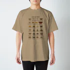 さちこの生物雑貨の日本の大型蛾(文字黒) スタンダードTシャツ