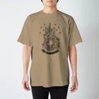 7IRO GLAMOUROUSのノエル・デストロイ・クラッシャー線画Tシャツ淡色 Regular Fit T-Shirt