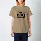 福島バーベキュー協会SHOPの福島BBQ協会Circleロゴ黒文字 スタンダードTシャツ