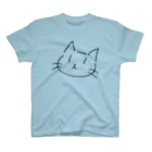 なんだこれTシャツとトーバッグのNEKO（ねこ・顔のみ・白猫） スタンダードTシャツ