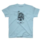 “すずめのおみせ” SUZURI店のすゞめむすび（整列mono） スタンダードTシャツ