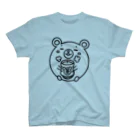 まるコロッ。のクマコロまる・ホッとする瞬間（線画：黒バージョン） Regular Fit T-Shirt