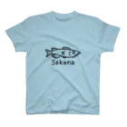 MrKShirtsのSakana (魚) 黒デザイン スタンダードTシャツ