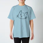 なんだこれTシャツとトーバッグのNEKO（ねこ・顔のみ・白猫） スタンダードTシャツ