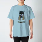 Lily bird（リリーバード）のうるうる黒柴犬ちゃん 英語ロゴ Regular Fit T-Shirt