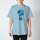 〈ヤマサキサチコ〉ショップのクエスチョンの魚（水色） スタンダードTシャツ