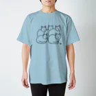 hk_illustrationのねこちゃん５ひき黒ライン Regular Fit T-Shirt