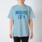 JIMOTO Wear Local Japanの目黒区 MEGURO CITY ロゴブルー Regular Fit T-Shirt