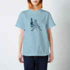 キジトラ招福堂の（片面）猫も唸るしみじみTシャツ（前面『猫泉』） スタンダードTシャツ