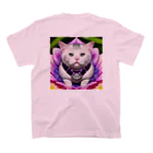 spaceinudogのflowernekocat15 Regular Fit T-Shirtの裏面