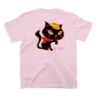 「中華居酒屋 ねこや」マーチャンダイズストアのねこや-黒ミミバージョン(猫家、straycat) スタンダードTシャツの裏面