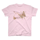 リトリッカのLitt lykke. FlowerButterfly柄 スタンダードTシャツ