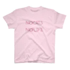 牛のTシャツ屋のNO CATS NO LIFE(PINK) スタンダードTシャツ