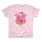 mou2ZOOのI♥PIG スタンダードTシャツ