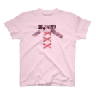 💜Salon de Lucia💜のPink × Lavender Lased-up Ribbon スタンダードTシャツ