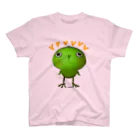 ひよ房の【枠付き】グリーンのびのびヒヨコ🐤ハッピー🎵   スタンダードTシャツ