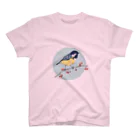 Nellyhime のアートのベリーと鳥 (Great Tit) スタンダードTシャツ