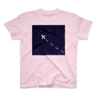 Teatime ティータイムのjet stream GALAXY 夜の飛行機星空 スタンダードTシャツ