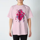 ミョウガ星🪐直送通信販売📡の【Critical Hit to ♡】color: RHODONITE Regular Fit T-Shirt