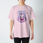 青ノ樹の狐面POP(両面) Regular Fit T-Shirt