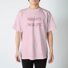牛のTシャツ屋のNO CATS NO LIFE(PINK) Regular Fit T-Shirt