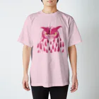 ツルマルデザインのフクロウ・ピンク Regular Fit T-Shirt