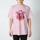 mou2ZOOのI♥PIG スタンダードTシャツ