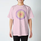  Pastel Design Art 天使のお部屋のフラワーオブライフ虹 Regular Fit T-Shirt