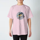 Nellyhime のアートのベリーと鳥 (Great Tit) スタンダードTシャツ