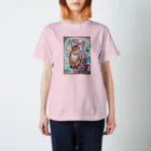 Ａｔｅｌｉｅｒ　Ｈｅｕｒｅｕｘの春の花々と猫　Fiori di PrimaveraⅡ Regular Fit T-Shirt