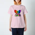 UNA the papillon🎀うなザパピヨンのLOVE RAINBOW ウナ Regular Fit T-Shirt