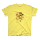 ituko*tukiyama-khの275★月山いつこ作品★椿の花ね2●おひなの編み棒2★葉っぱっこ2 Regular Fit T-Shirt