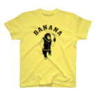 AliviostaのBANANA バナナ取引 チンパンジー 動物イラストアーチロゴ  Regular Fit T-Shirt