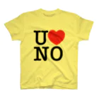 うの UNOのI LOVE UNO（黒文字） スタンダードTシャツ