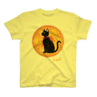 くろねこ倶楽部の太陽神猫（薄色地） スタンダードTシャツ