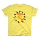 FOXY COLORSの太陽礼拝 ヨガのガネゾーくん Sun Salutation light Regular Fit T-Shirt