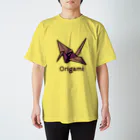 MrKShirtsのOrigami (折り紙鶴) 色デザイン スタンダードTシャツ