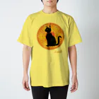 くろねこ倶楽部の太陽神猫（薄色地） スタンダードTシャツ