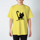 オクマーSUZURIショップのまっくろ黒猫ちゃん スタンダードTシャツ