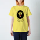 アートカンパニーますっくの吠えるライオン（モノクロ） スタンダードTシャツ