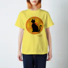 くろねこ倶楽部の太陽神猫（薄色地） スタンダードTシャツ