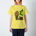 みゃーこでパープルの猫のあいさつ スタンダードTシャツ