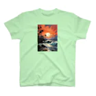 ショップ　キヨナリの波と夕日 Regular Fit T-Shirt