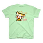 ザ・ワタナバッフルのマロンヘッドのネコ”グッドモーニャング” スタンダードTシャツ