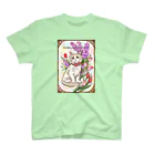 Ａｔｅｌｉｅｒ　Ｈｅｕｒｅｕｘの春の花々と猫　Fiori di Primavera Ⅲ Regular Fit T-Shirt
