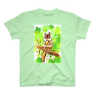 “little shop”福士悦子の緑のなかのシマリス スタンダードTシャツ