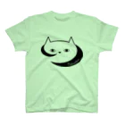 Nekosodateの店長しろねこモノクロパーカー スタンダードTシャツ