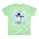 ヤママユ(ヤママユ・ペンギイナ)のケープペンギン「ちょうちょ追っかけてたの」(Blue) スタンダードTシャツ