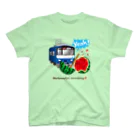 Train Kids! SOUVENIR SHOPの青い電車 「 スイカ割り 」 Regular Fit T-Shirt